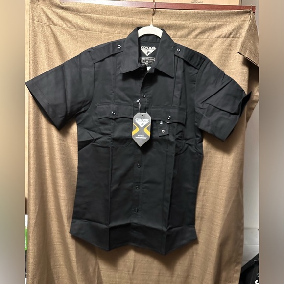 NWT Condor Mens Class B Twill Uniform Shirt Black Size Medium - Picture 1 of 7